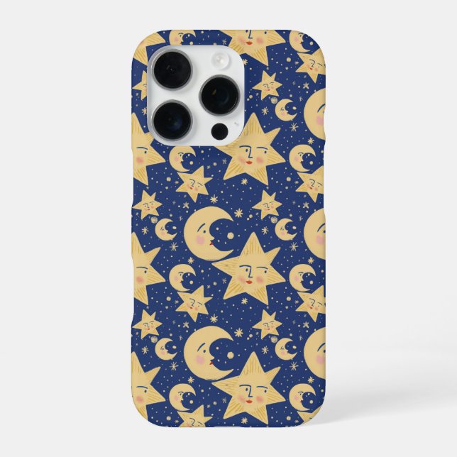 Funda Para iPhone gótico retro Whimsy iPhone Celestial 16 Funda (Reverso)