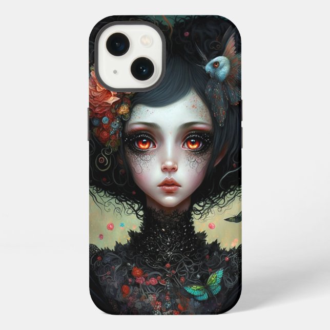 Funda Para iPhone Gótico Típico Chica Gótico (Reverso )