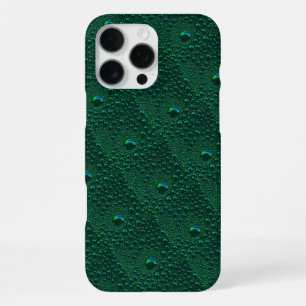 Funda Para iPhone 16 Pro Max Gotitas de agua en metal verde
