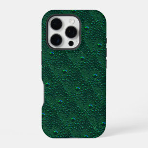 Funda Para iPhone 16 Pro Gotitas de agua en metal verde