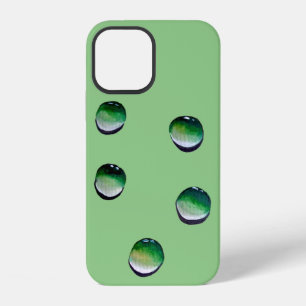Funda Para iPhone 12 Gotitas de agua verdes arte de agua