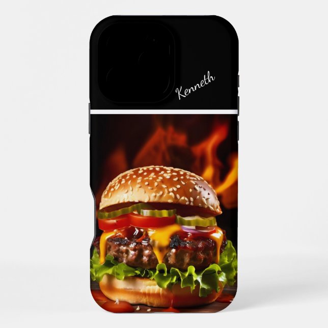 Funda Para iPhone Gourmet Steaming Cheeseburger (Reverso )