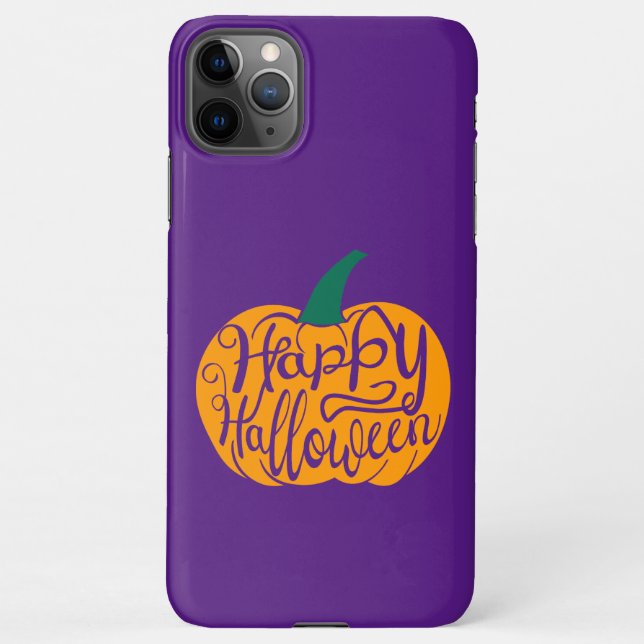 Funda Para iPhone Grabación feliz de Halloween con calabaza tallada (Reverso)