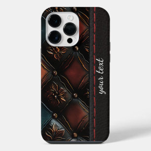 Funda Para iPhone 14 Pro Max Grabado en relieve de cosecha sin soldadura