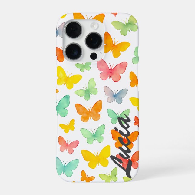 Funda Para iPhone Grace en una línea: Silhouette de mariposa (Reverso)