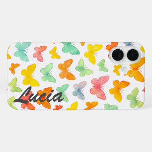 Funda Para iPhone 16 Plus Grace en una línea: Silhouette de mariposa