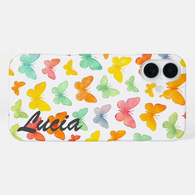 Funda Para iPhone Grace en una línea: Silhouette de mariposa (Reverso Horizontal)