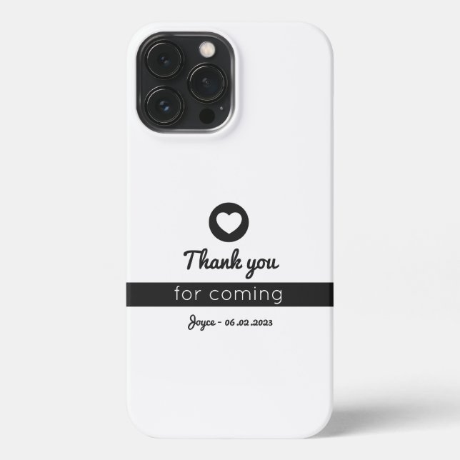 Funda Para iPhone Gracias por Venir Elegante Blanco y Negro (Reverso )