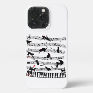 Funda Para iPhone 13 Pro Gracioso Cat Music Note, Regalo Para Piano Player,