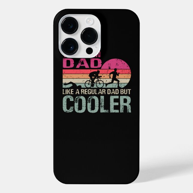 Funda Para iPhone Gracioso Diseño Triatlón Para Papi Swim Bike Run T (Reverso)