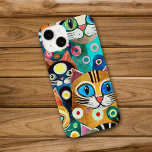 Funda Para iPhone 14 Gracioso y colorido Personalizado Resumen de gatos<br><div class="desc">Este lindo estuche de teléfono abstracto presenta un collage de gatos personalizados graciosos con ojos grandes. La imagen es colorida en tonos azules,  naranjas,  verdes,  rojos,  rosas,  amarillas y blancas. ¡Colorido y definitivamente llamativo!</div>