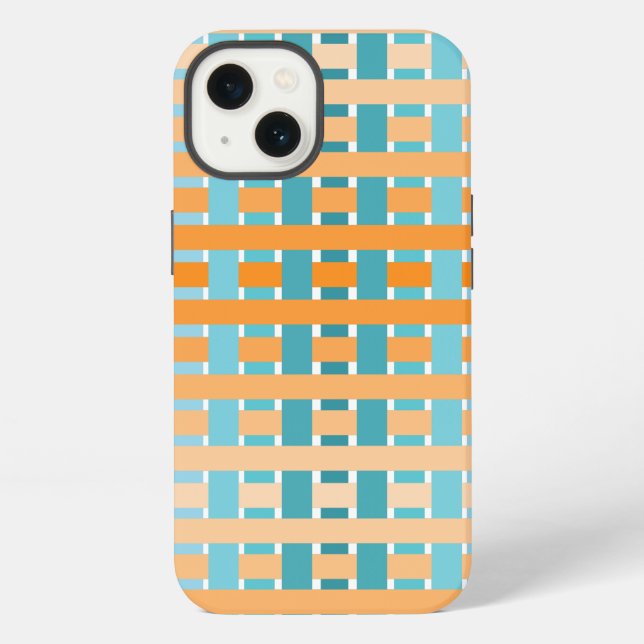Funda Para iPhone Gradiente Cuadros Naranja (Reverso )