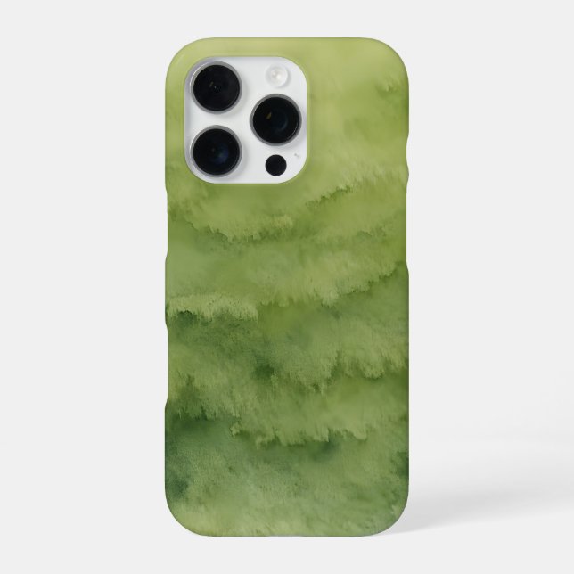 Funda Para iPhone gradiente de acuarela verde oliva (Reverso)