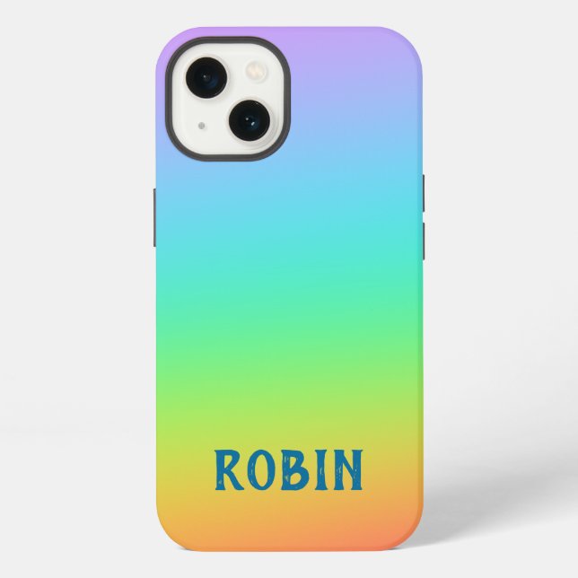 Funda Para iPhone Gradiente de arcoíris personalizado (Reverso )