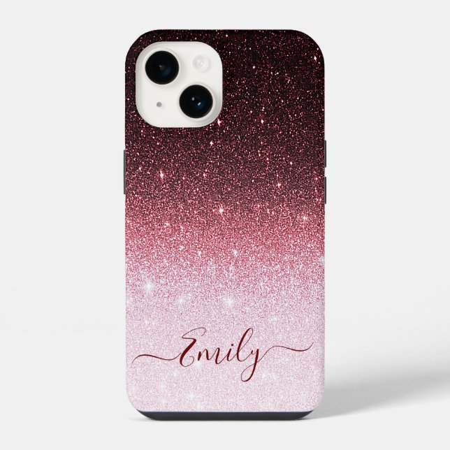 Funda Para iPhone Gradiente de brillo en oro rosa (Reverso )