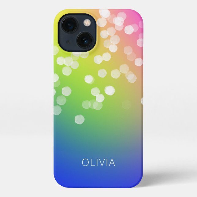Funda Para iPhone Gradiente de color bokeh (Reverso )