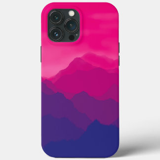 Funda Para iPhone 13 Pro Max Gradiente de montaña rosa morado