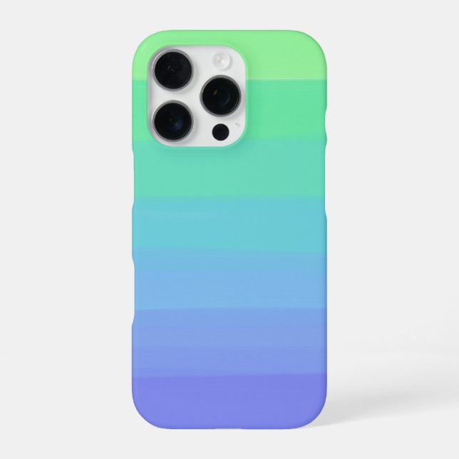 Funda Para iPhone Gradiente de verdes y azules brillantes (Reverso)