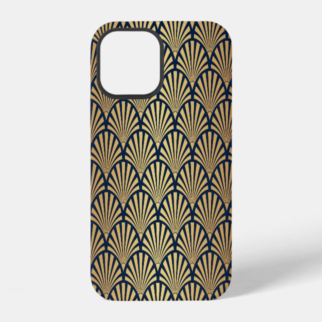 Funda Para iPhone Gradiente dorado: Art Deco sin foco (Reverso )