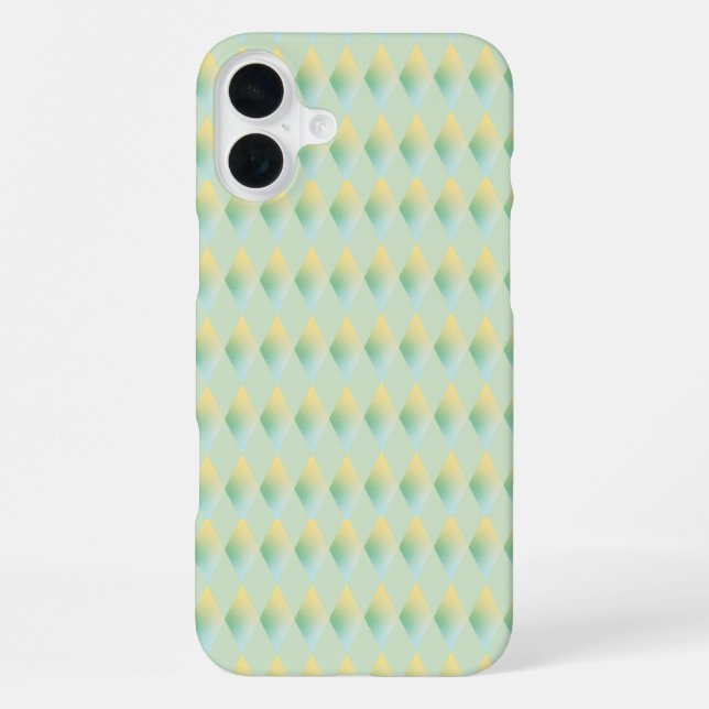 Funda Para iPhone Gradiente Verde Amarillo Patrón en Forma de Diaman (Reverso )