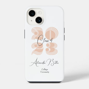 Funda Para iPhone 14 Graduación Peachy Grad Nombre Personalizado Clase