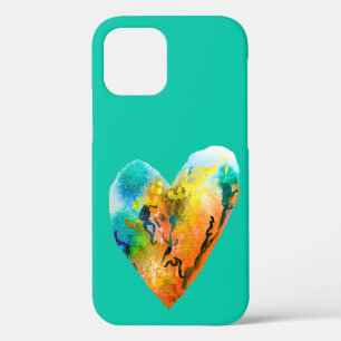 Funda Para iPhone 12 Graffiti arte de la acuarela del corazón