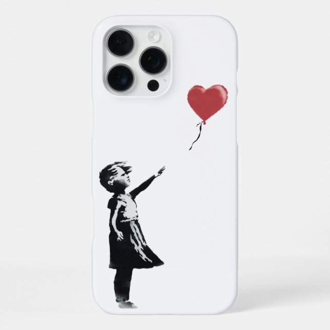 Funda Para iPhone Graffiti banksy - Chica con globo, arte callejero (Reverso )