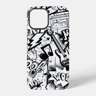 Funda Para iPhone 12 Graffiti de cómics abstracto sin fisuras en blanco