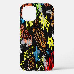 Funda Para iPhone 12 Graffiti de niños: frescura dibujada a mano
