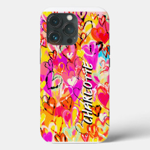 Funda Para iPhone 13 Pro Graffiti: Explosión cardíaca: vibrante dibujada a