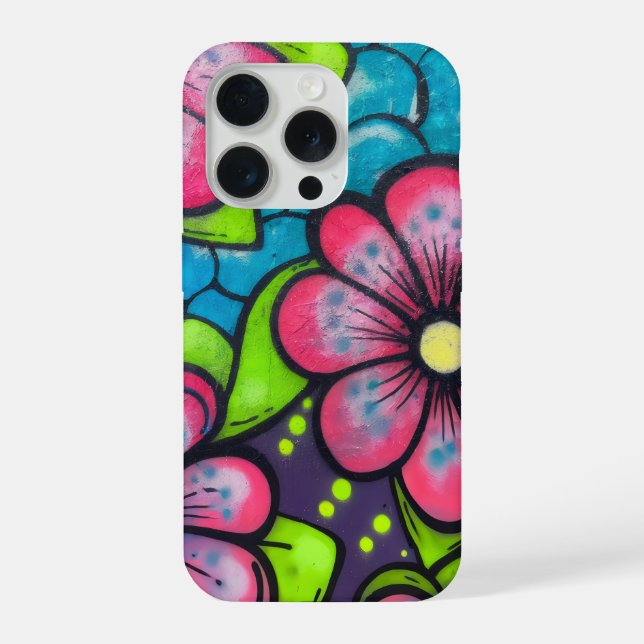 Funda Para iPhone Graffiti Flowers Street Art (Reverso )