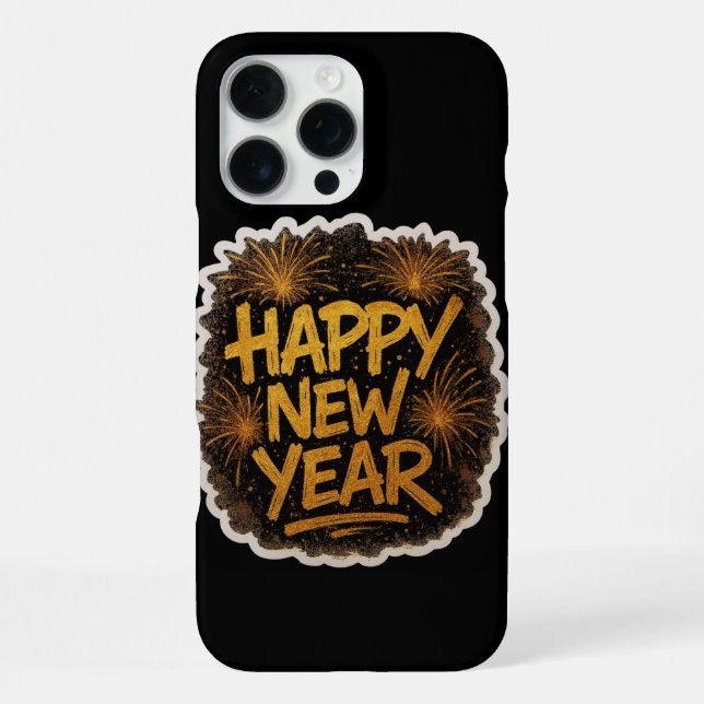 Funda Para iPhone Graffiti radiante estilo Feliz Año Nuevo con la ex (Reverso )