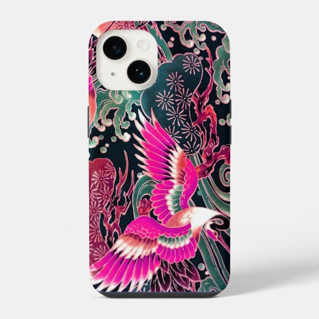 Funda Para iPhone GRÁFICAS DE VOLANTE, OLAS, FLORES DE FLORES Pink (Reverso )