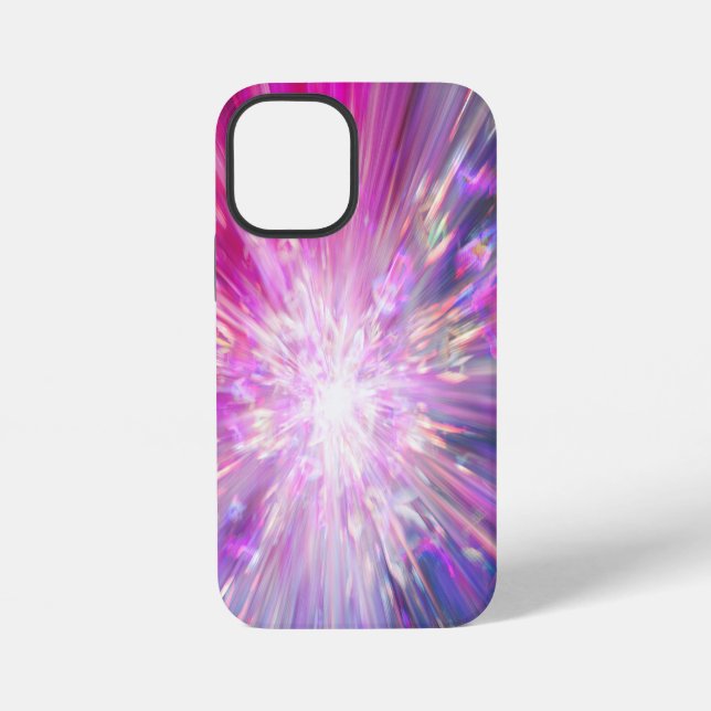 Funda Para iPhone Gráfico abstracto de explosión de energía rosa y a (Reverso )