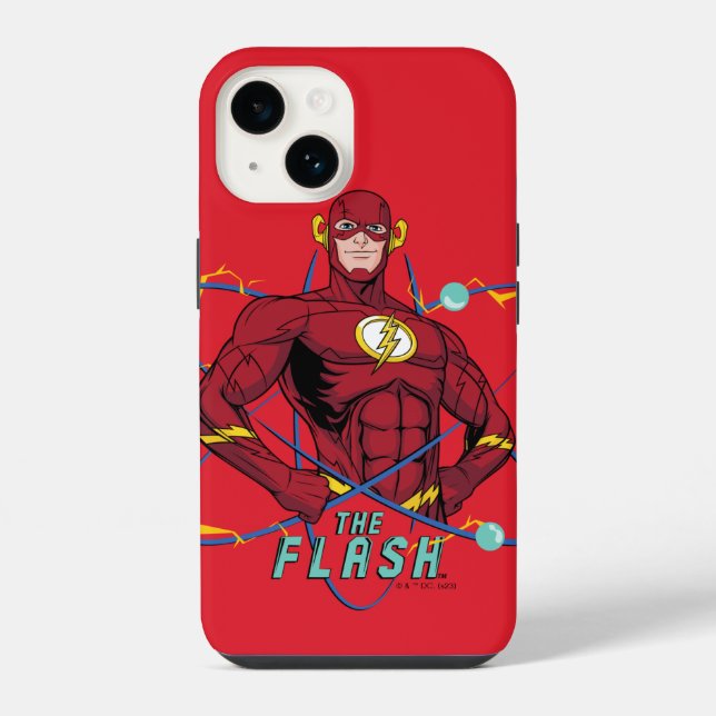Funda Para iPhone Gráfico atómico de Flash de dibujos animados (Reverso )