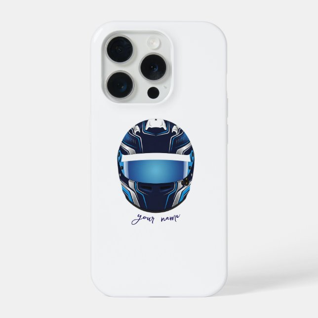 Funda Para iPhone Gráfico de Casco de Carreras Personalizado – Pilot (Reverso )