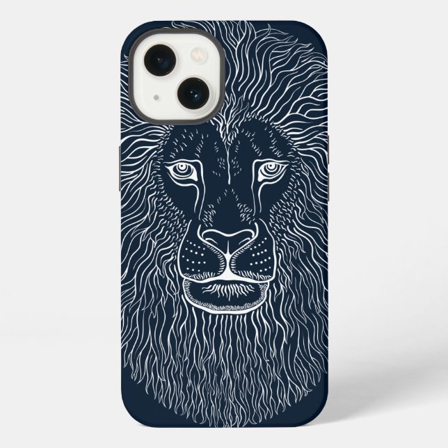 Funda Para iPhone Gráficos de cabeza de león (Reverso )