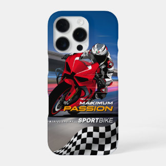 Funda Para iPhone 16 Pro Gráficos de piloto de superbike con máxima pasión