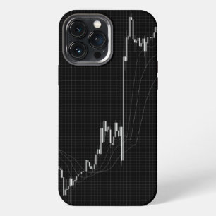Funda Para iPhone 13 Pro Max Gráficos de velas forex blanco y negro