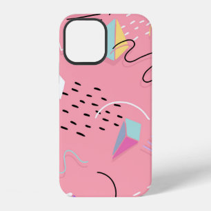 Funda Para iPhone 12 Gráficos retro divertidos de los 90 en rosa