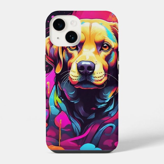 Funda Para iPhone Grafiti de Labrador Retrievers (Reverso )