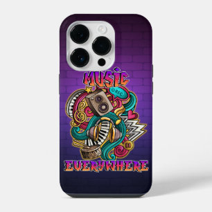 Funda Para iPhone 14 Pro Grafiti de música en todas partes