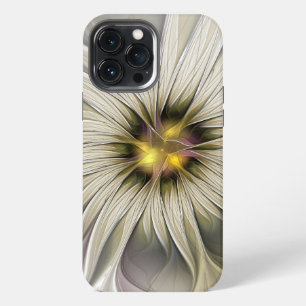 Funda Para iPhone 13 Pro Max Gran Flor de Marfil, Arte Fractal Moderno Abstract
