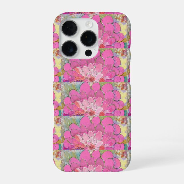 Funda Para iPhone Gran Flor Rosa  (Reverso)