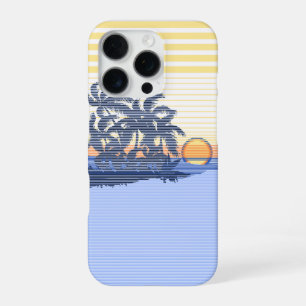 Funda Para iPhone 16 Pro Gran franja de puesta de sol hawaiana azul