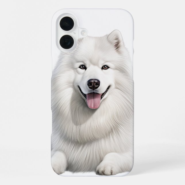 FUNDA PARA iPhone GRAN PERRO BLANCO DE FLUFFY SAMOYED (Reverso )