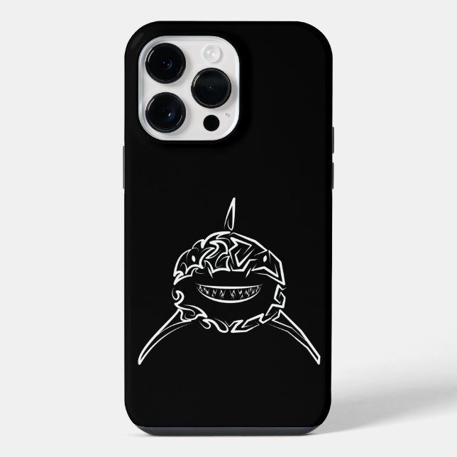 Funda Para iPhone Gran tiburón blanco y negro tribal (Reverso )