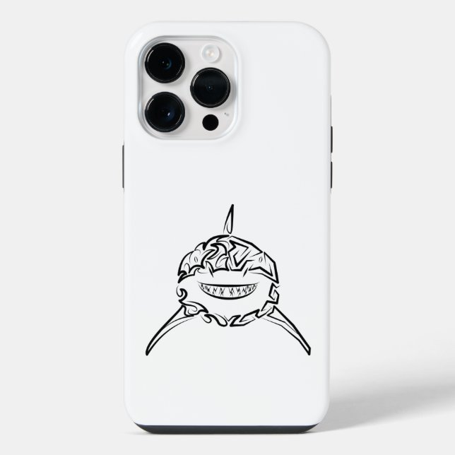 Funda Para iPhone Gran tiburón blanco y negro tribal (Reverso )