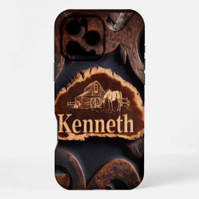 Funda Para iPhone Granja de caballos de Kenneth (Reverso )