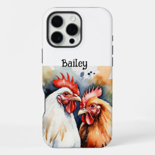 Funda Para iPhone 16 Pro Max Granja de gallinas de nombre personalizado Arte de